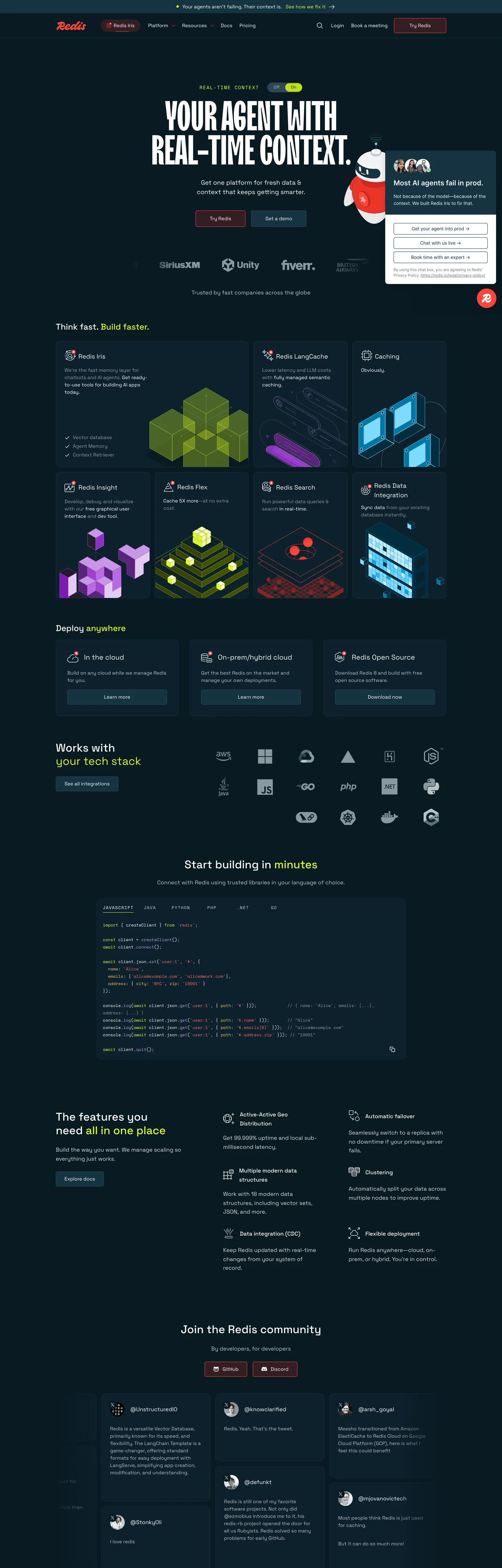 Redis's website at redis.io