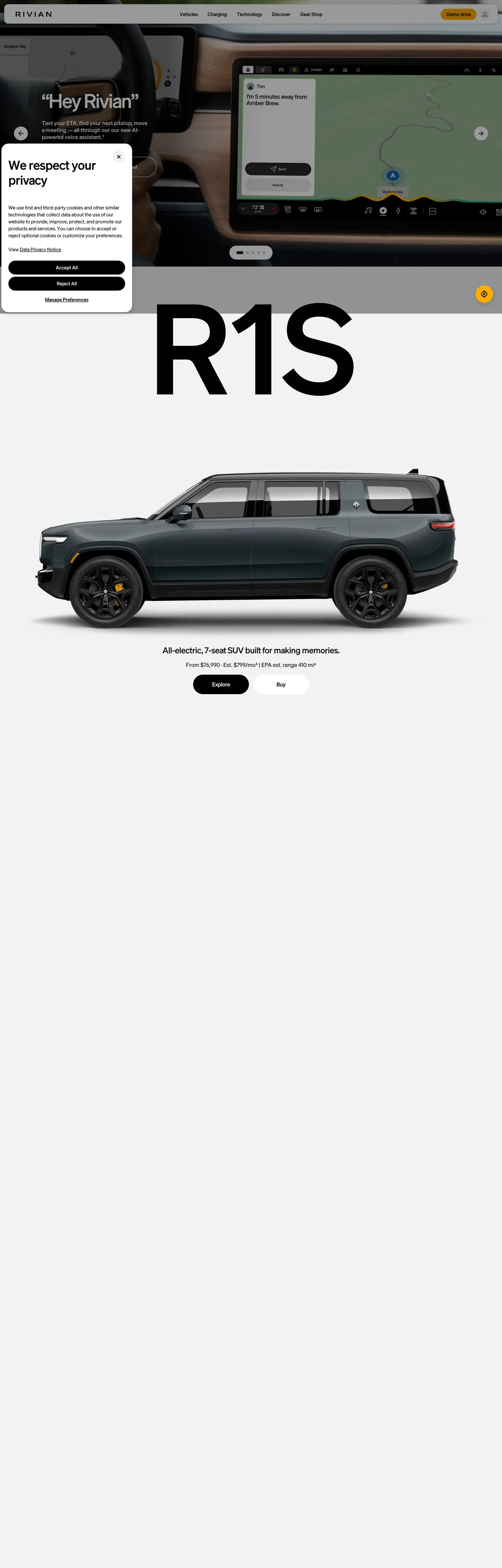 Rivian's website at rivian.com