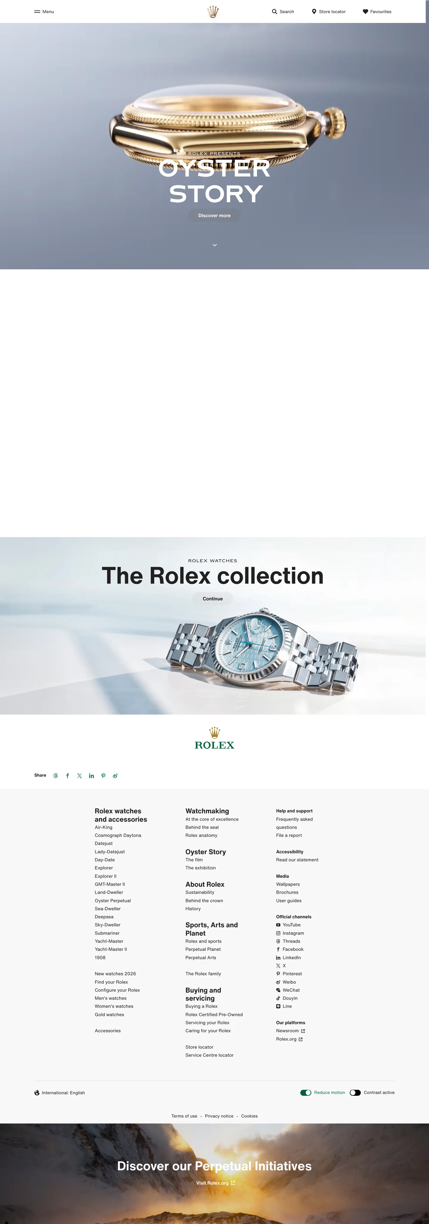 Rolex's website at rolex.com
