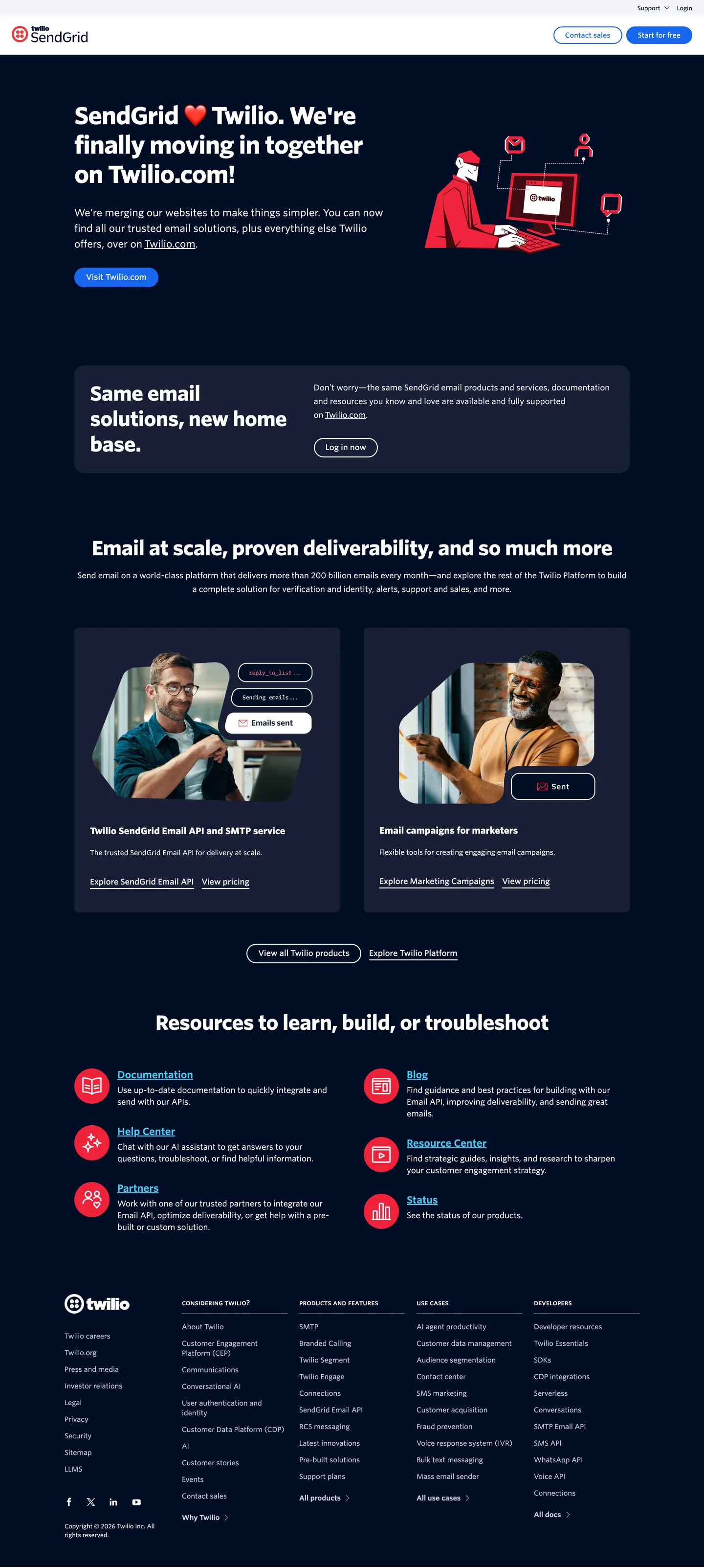 SendGrid's website at sendgrid.com
