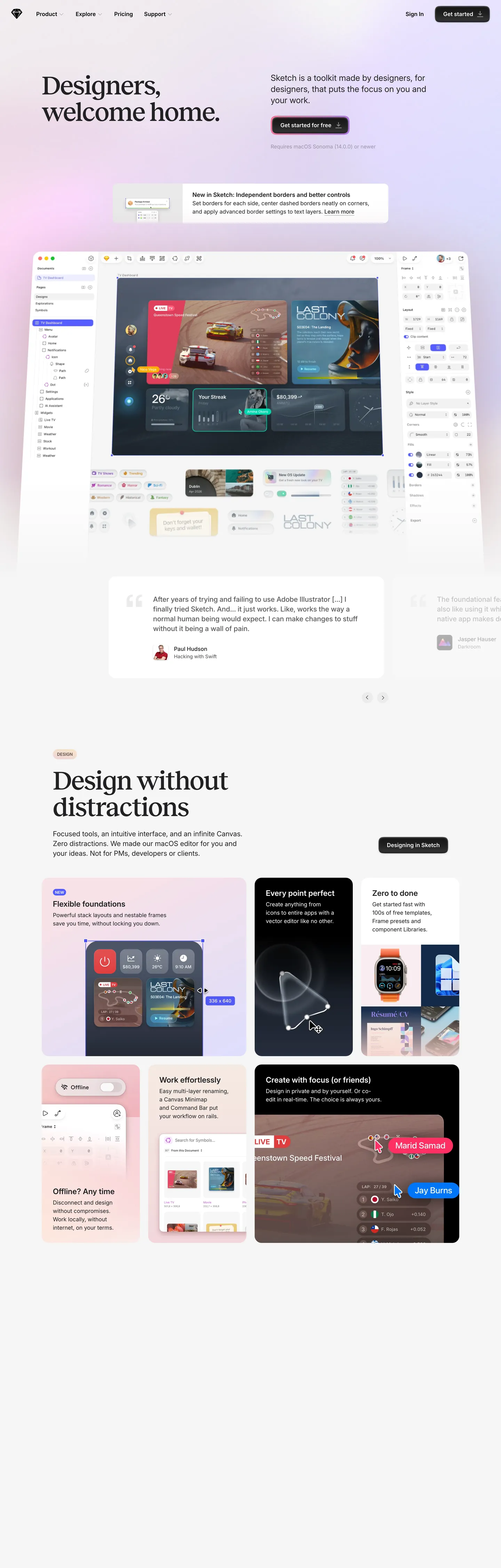Sketch's website at sketch.com