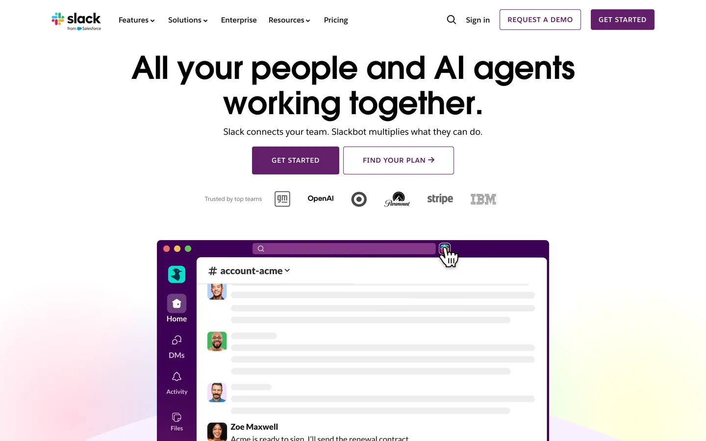 Screenshot of Slacc Inspired's website at slack.com