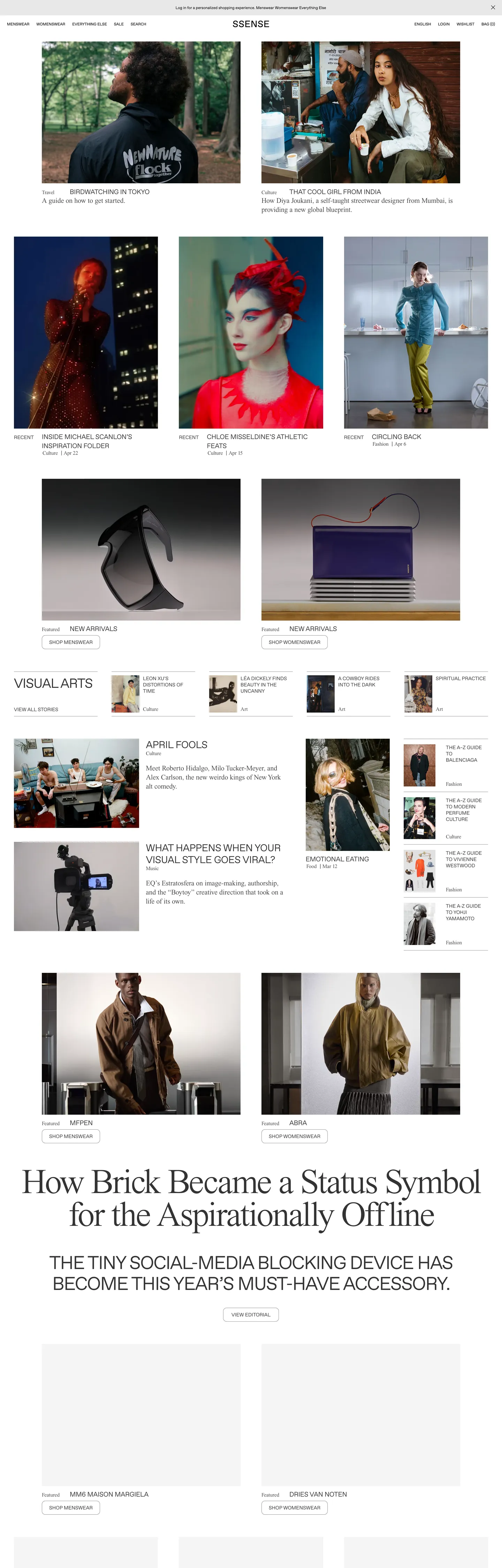SSENSE's website at ssense.com