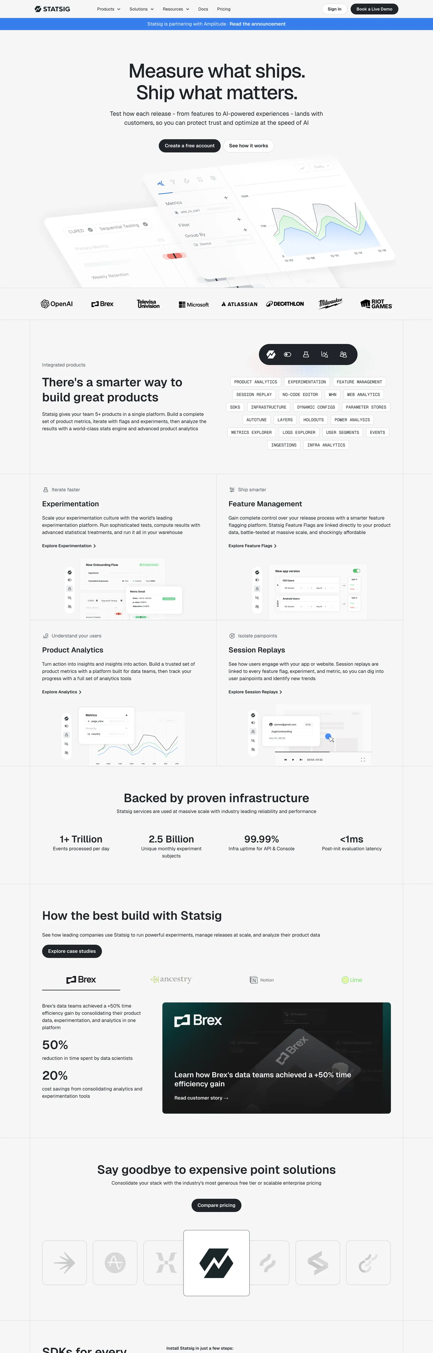 Statsig's website at statsig.com