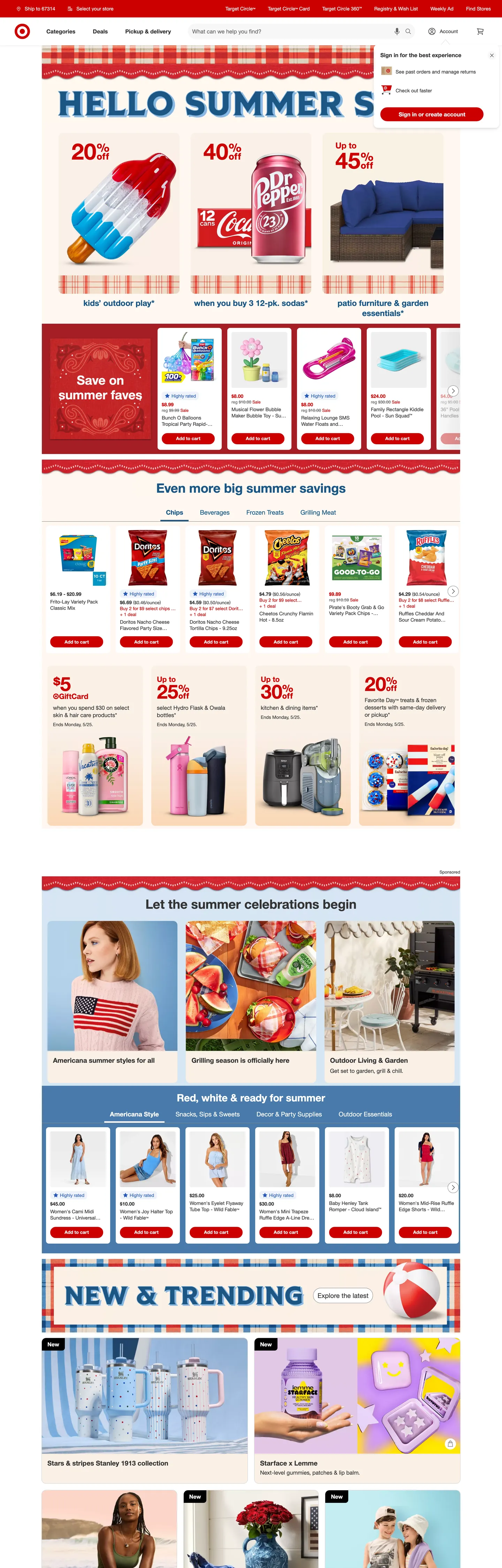 Target's website at target.com