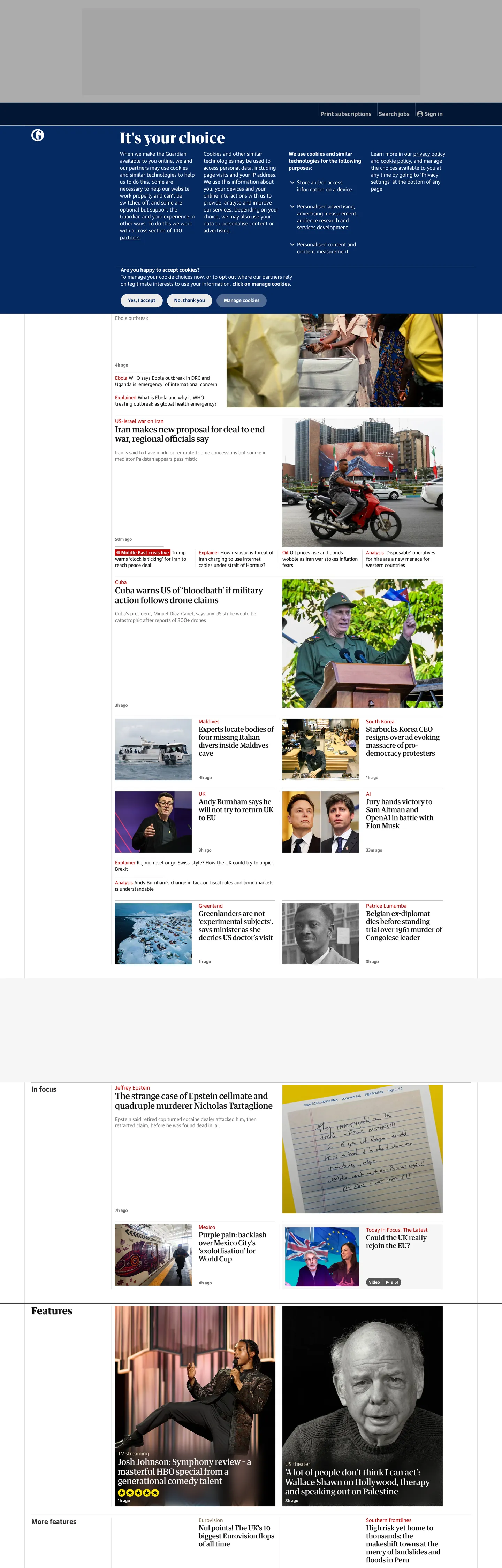 The Guardian's website at theguardian.com