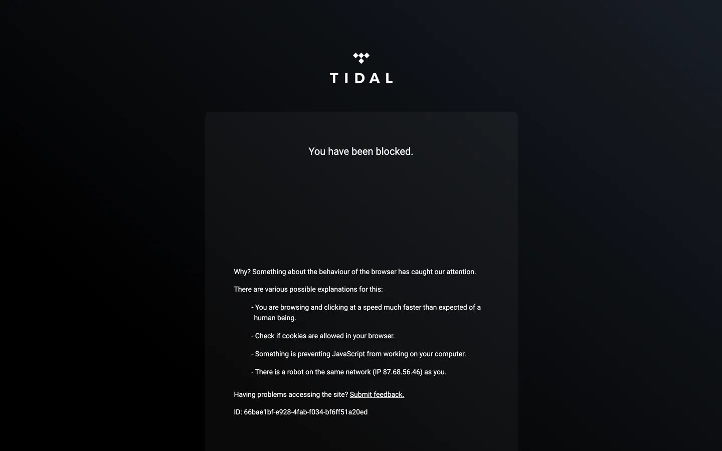 Tidal's website at tidal.com