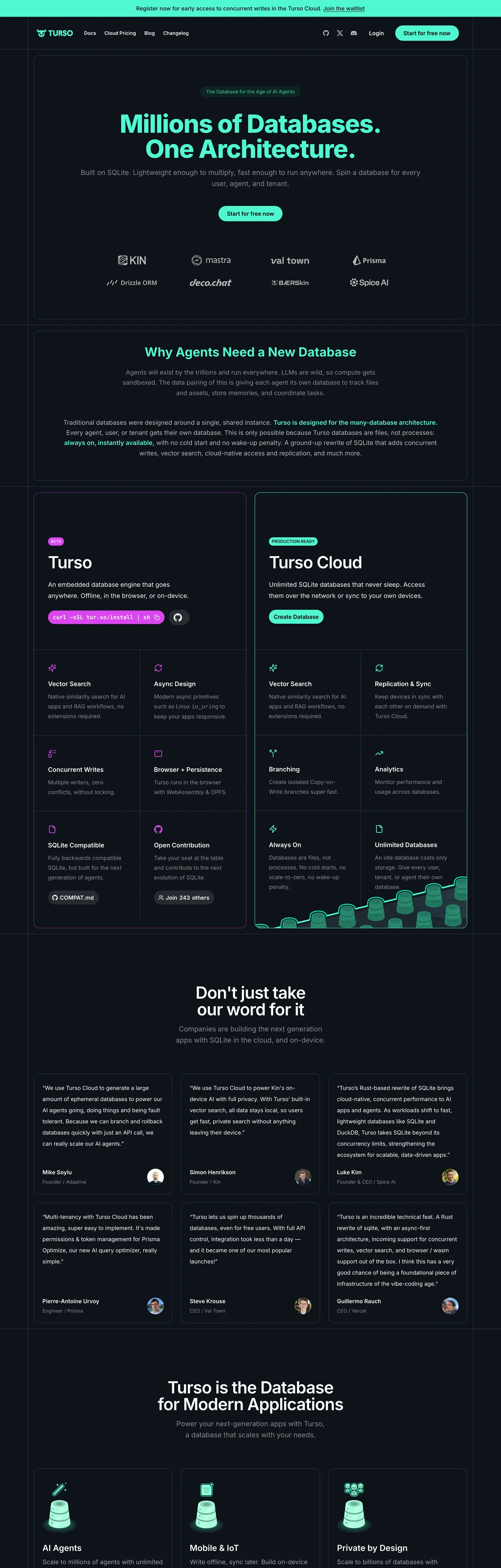 Turso's website at turso.tech
