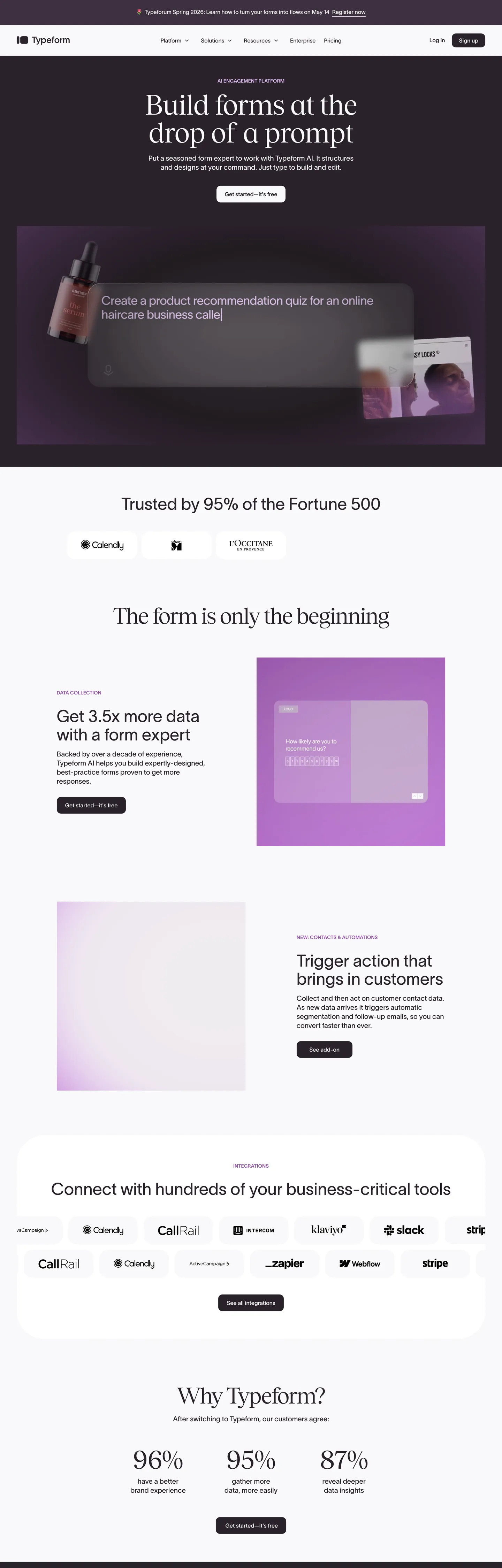 Typeform's website at typeform.com