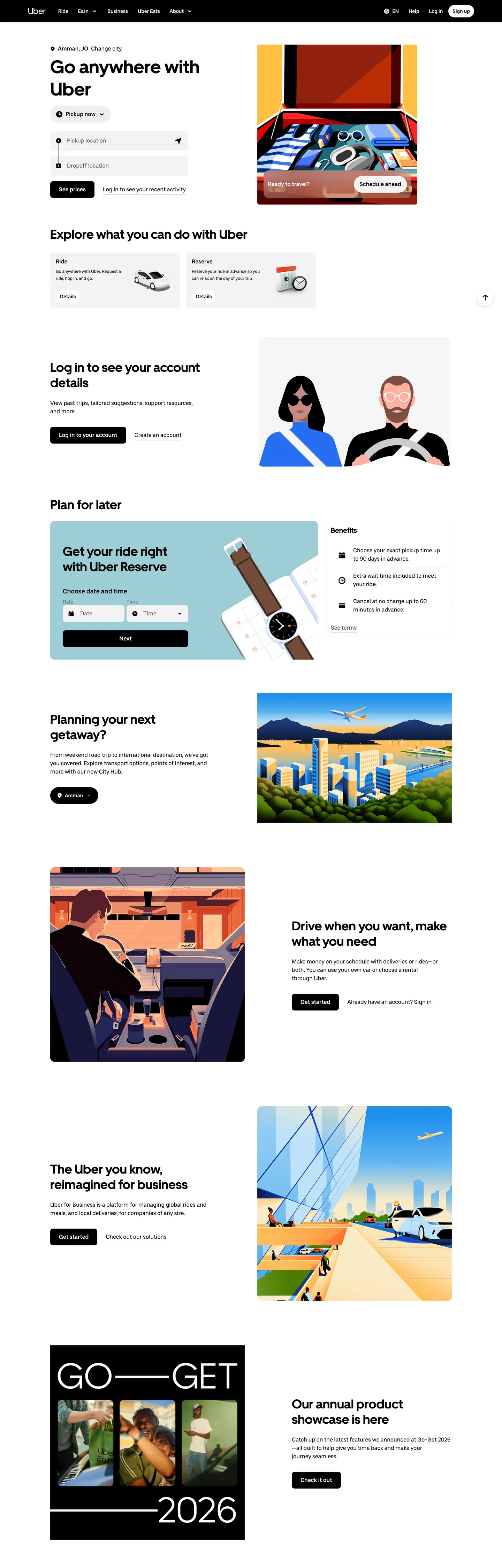 Uber Inspired's website at uber.com