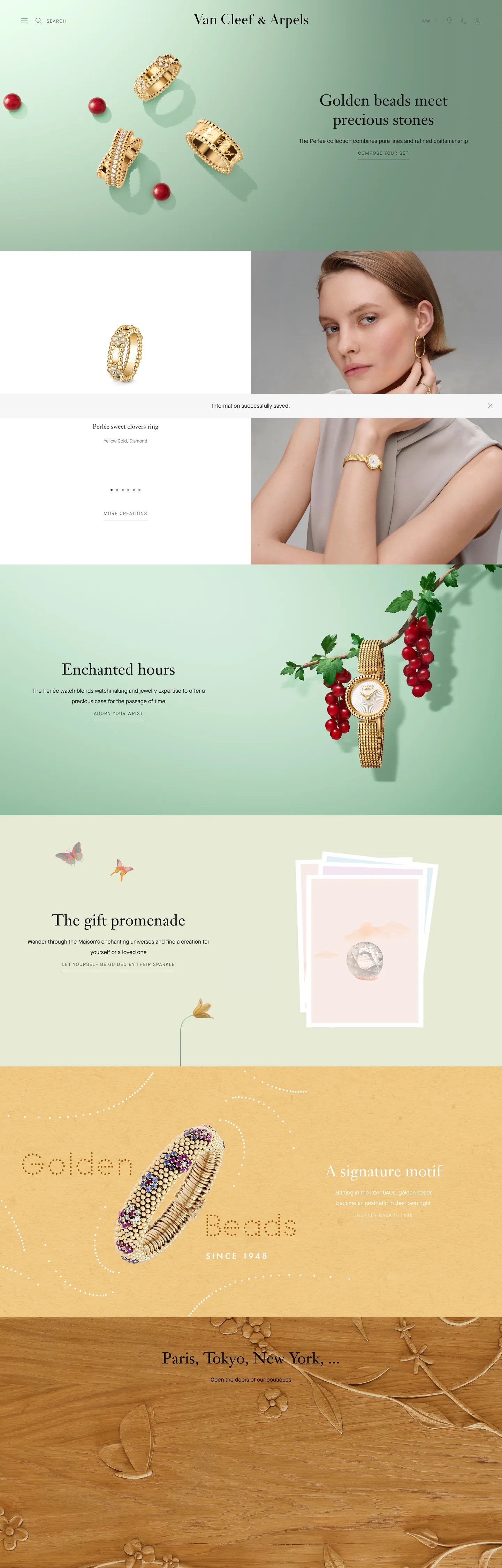 Van Cleef & Arpels's website at vancleefarpels.com