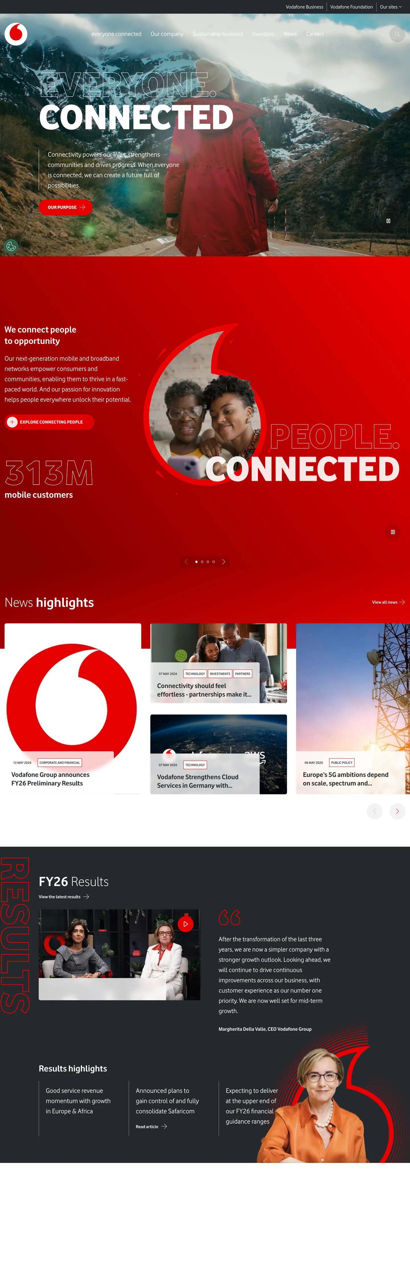 Vodafone Inspired's website at vodafone.com