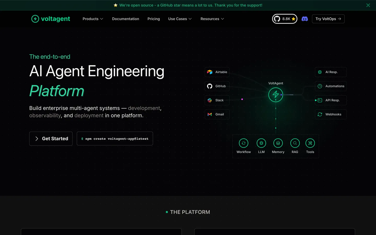 Voltagent Inspired's website at voltagent.dev