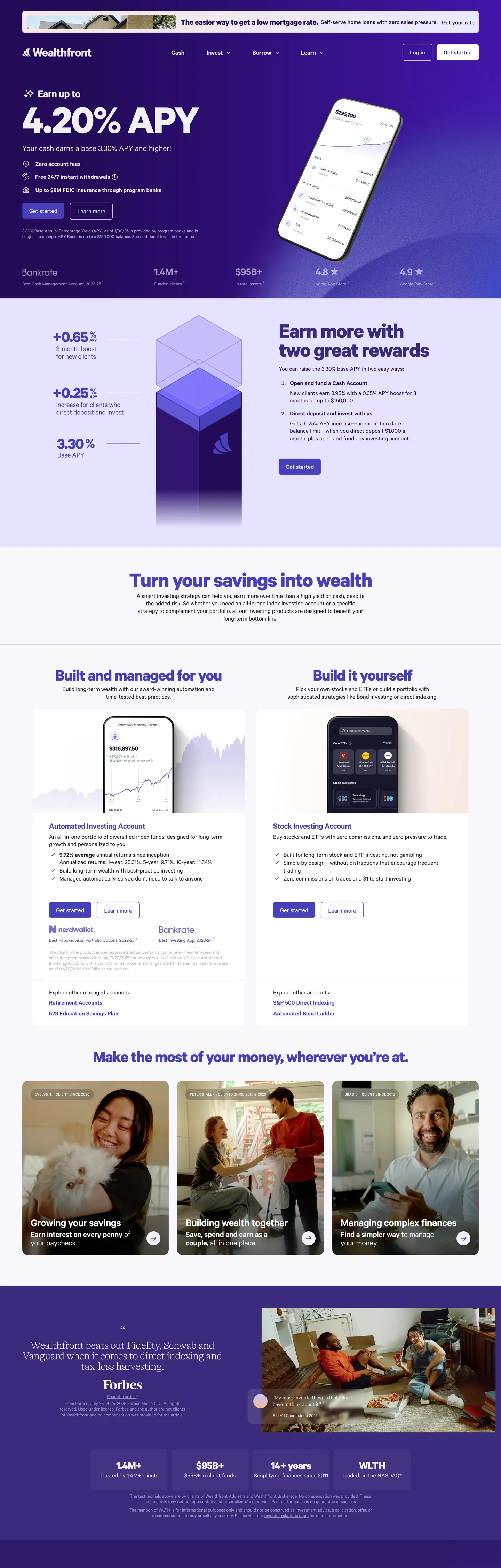 Wealthfront's website at wealthfront.com