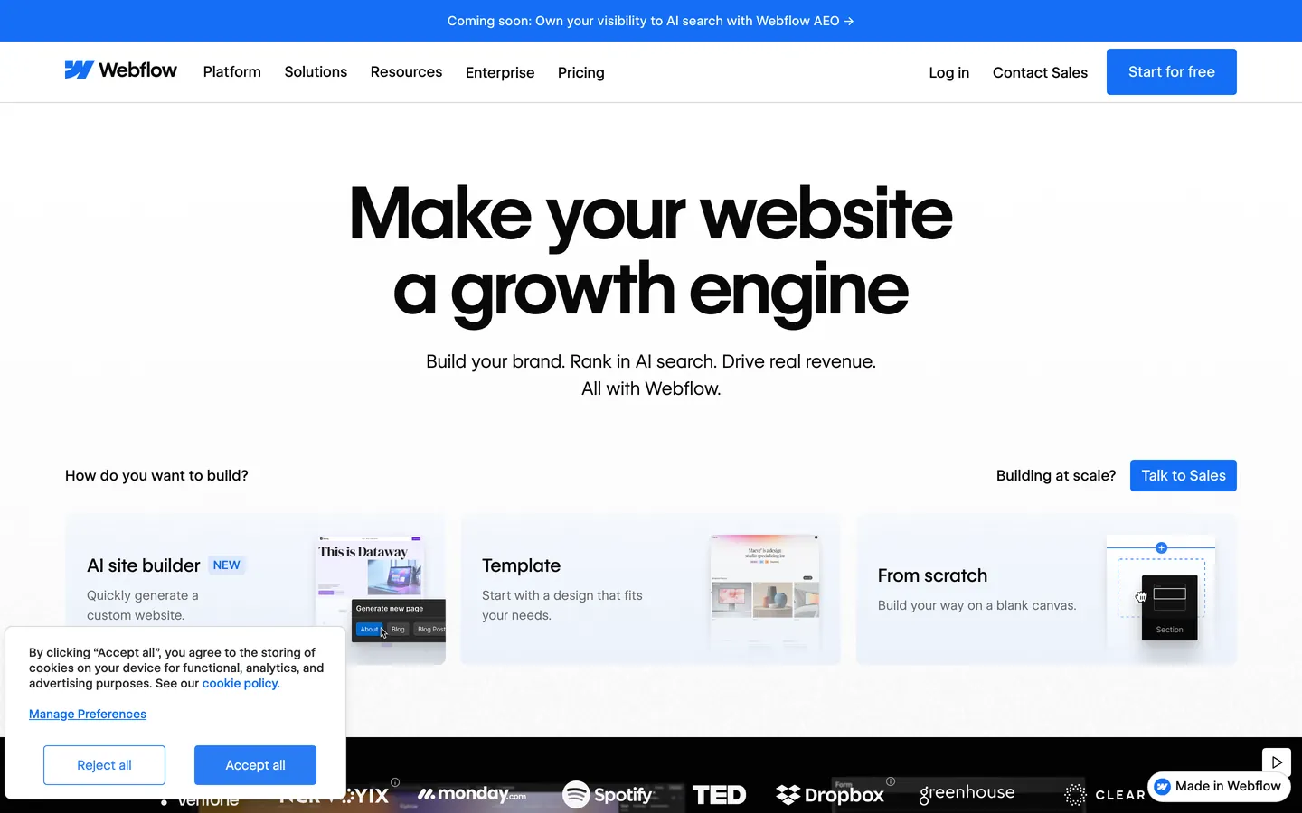 Webflow Inspired's website at webflow.com