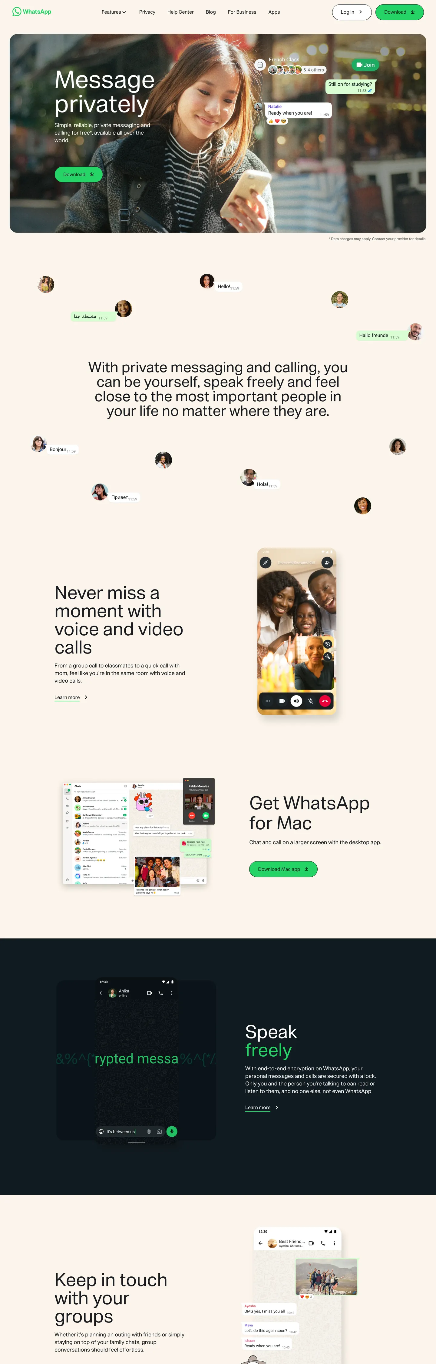 WhatsApp's website at whatsapp.com