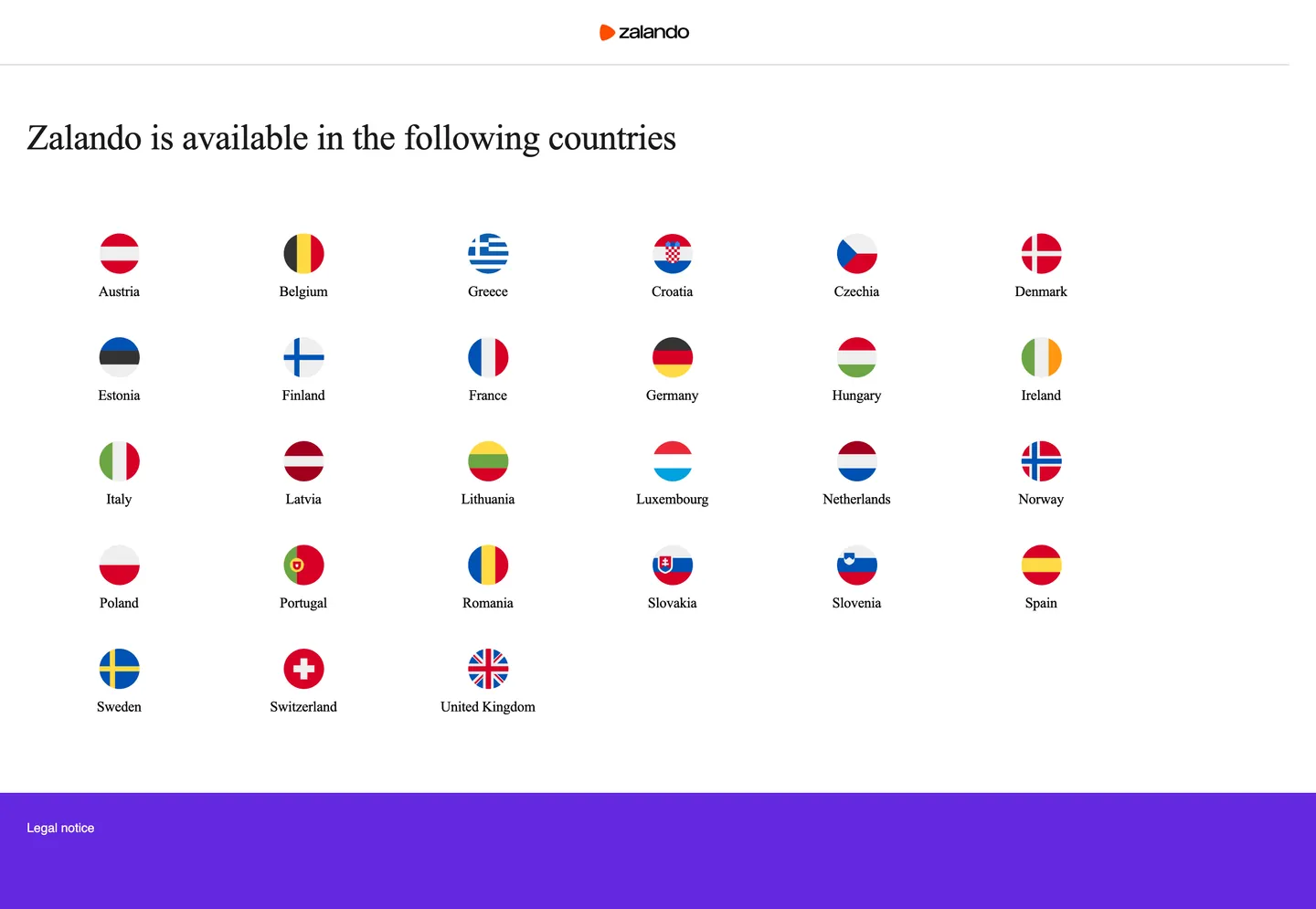 Zalando's website at zalando.com