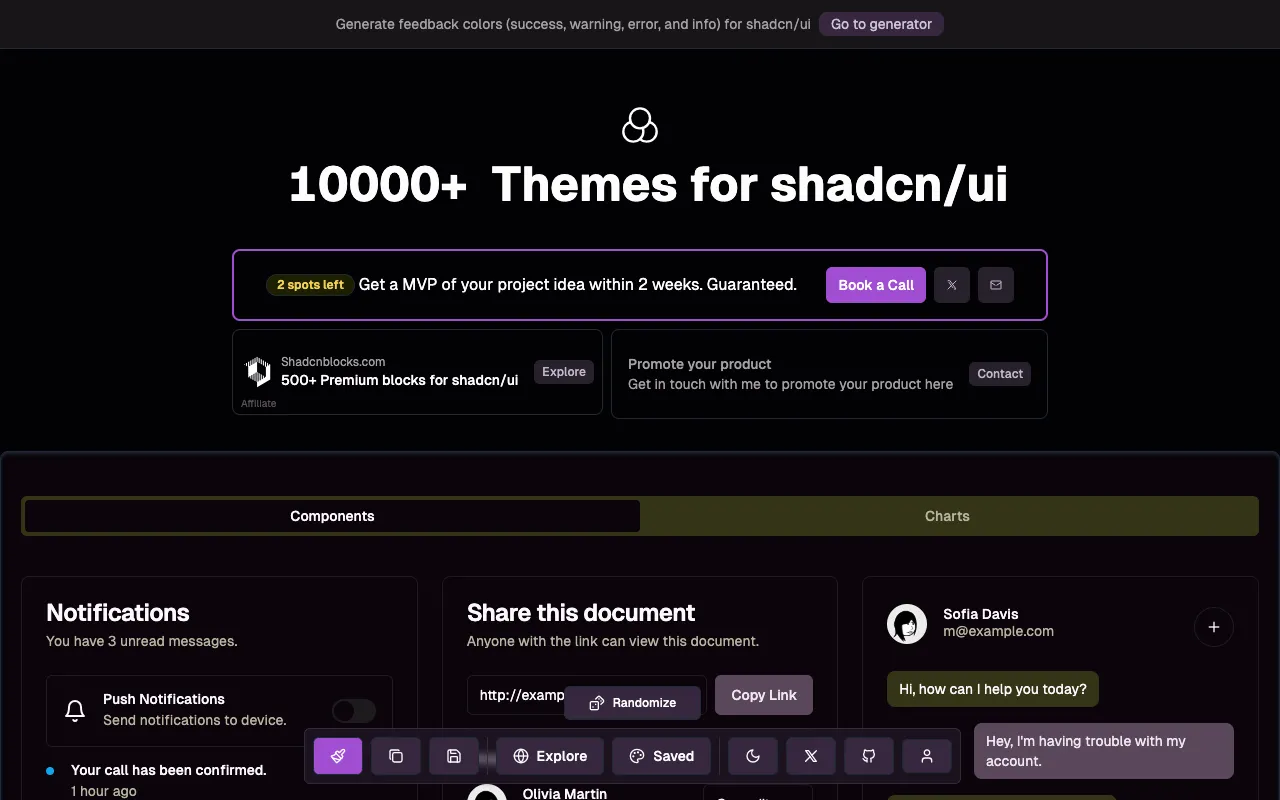 10000+ Themes for shadcn/ui - Screenshot preview