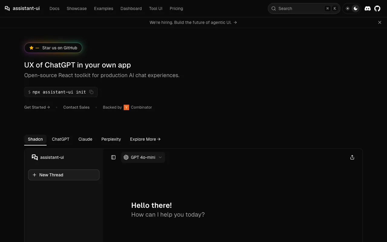 assistant-ui - Screenshot preview