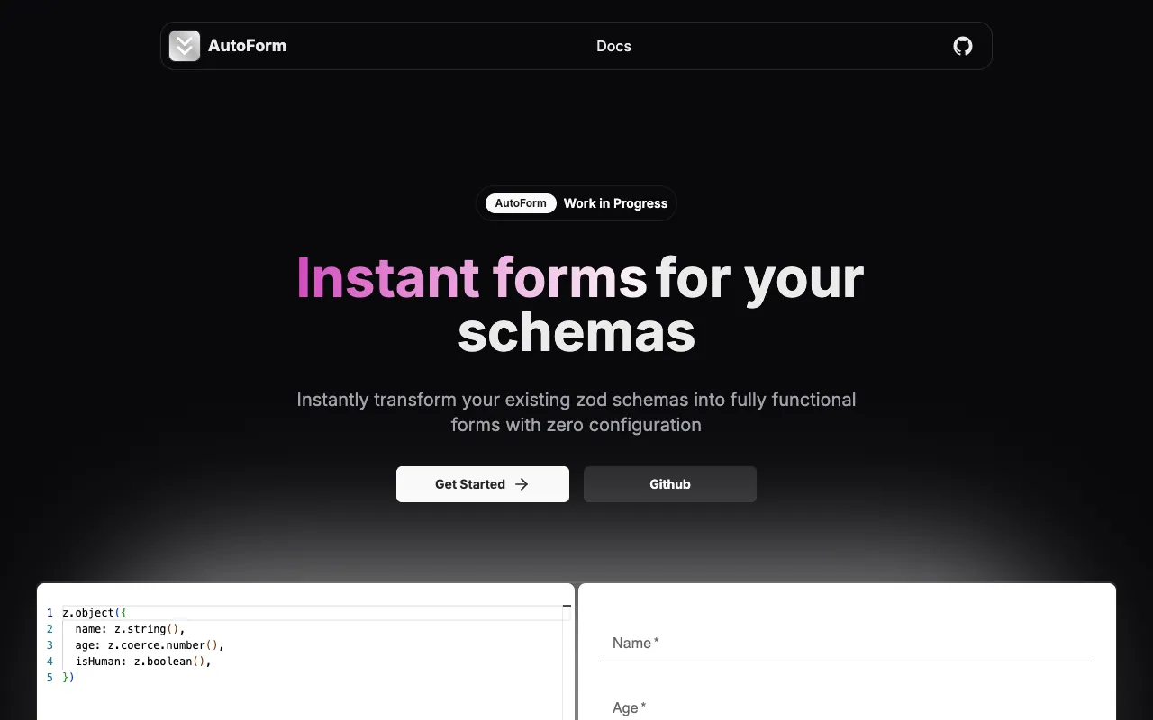auto-form - Screenshot preview