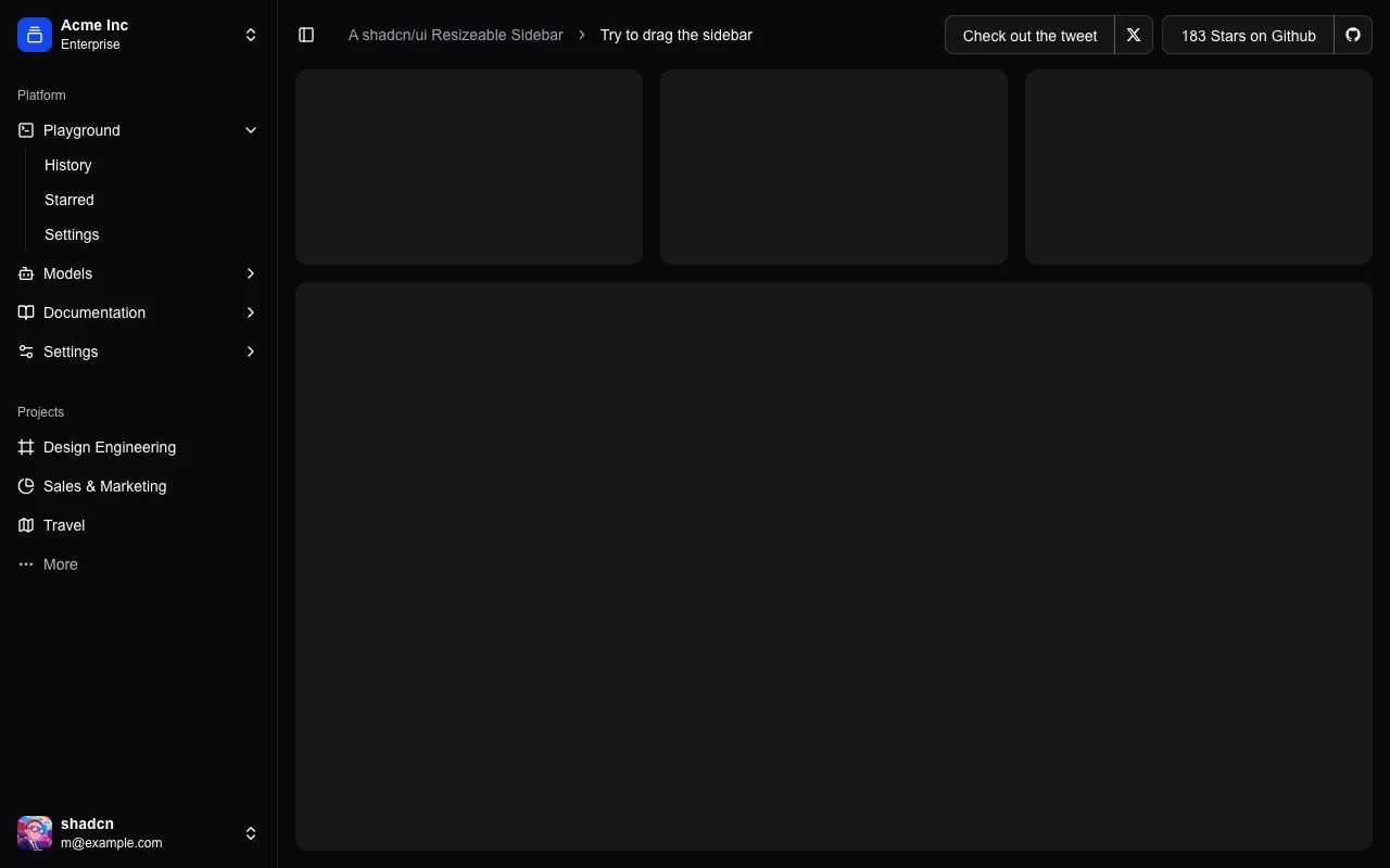 drag-to-resize-sidebar - Screenshot preview