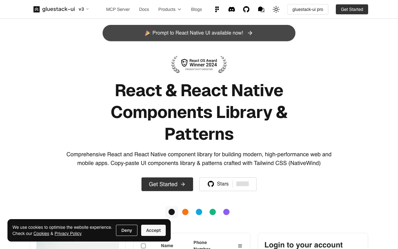 gluestack-ui - Screenshot preview