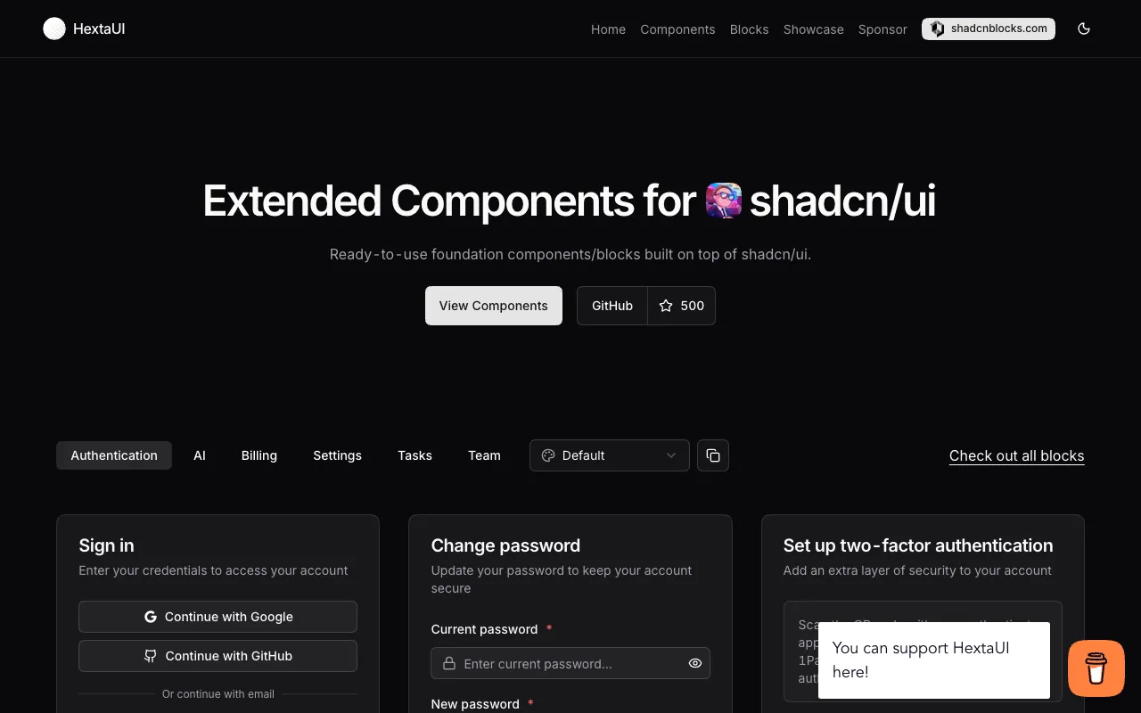 HextaUI - Screenshot preview