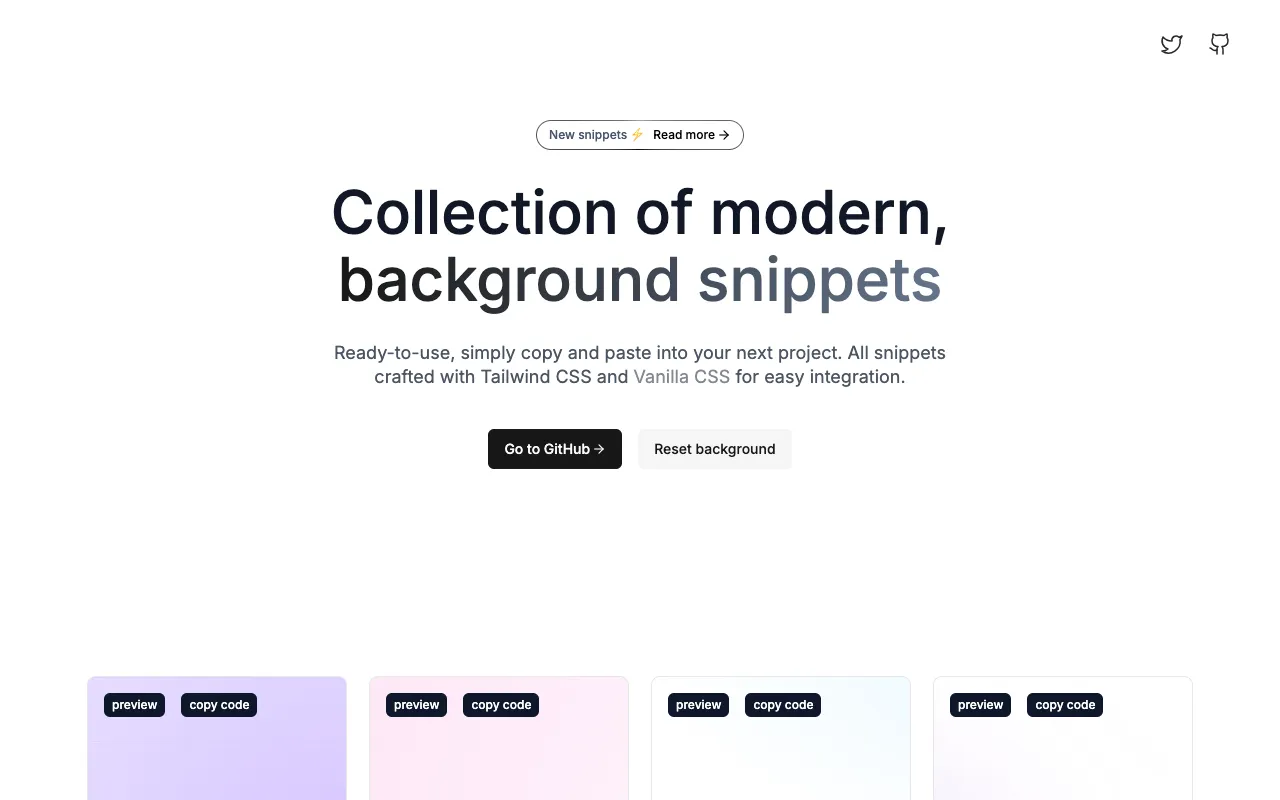 ibelick/background-snippet - Screenshot preview
