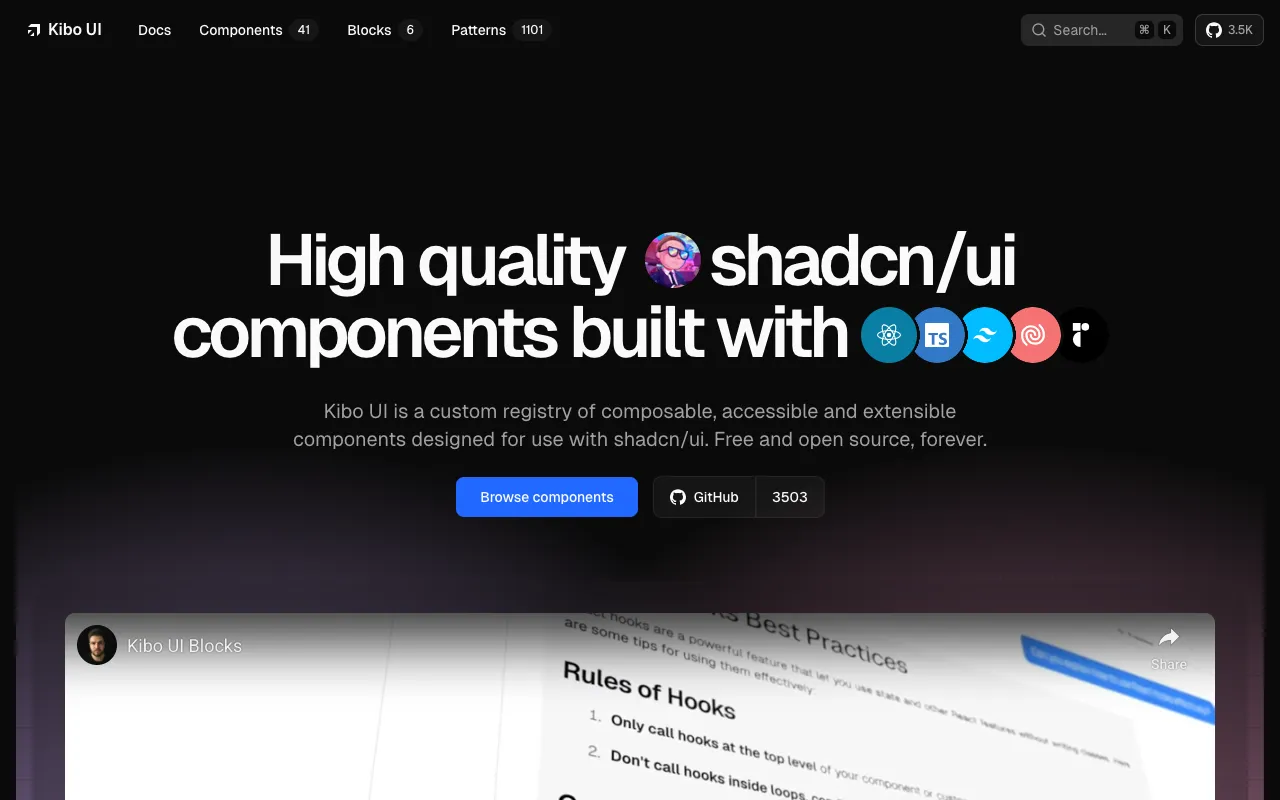 Kibo UI - Screenshot preview