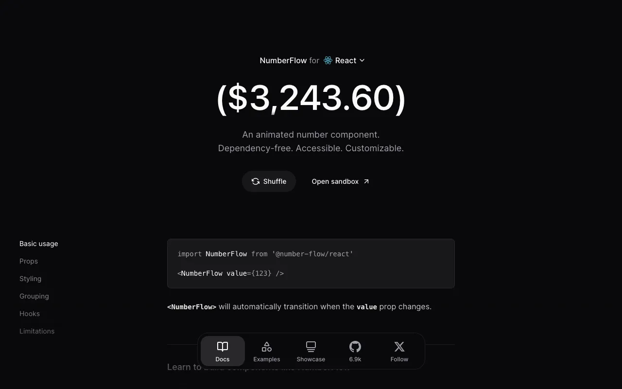 number-flow - Screenshot preview