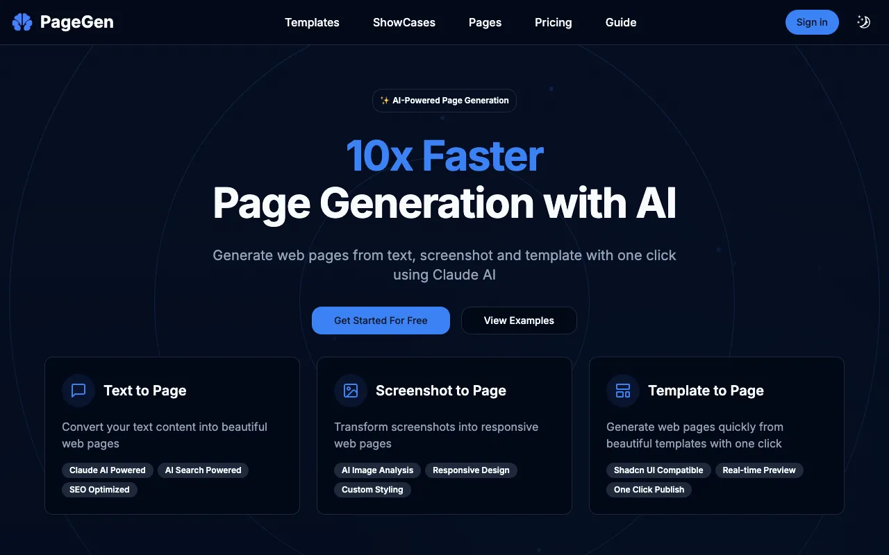 pagegen.ai - Screenshot preview