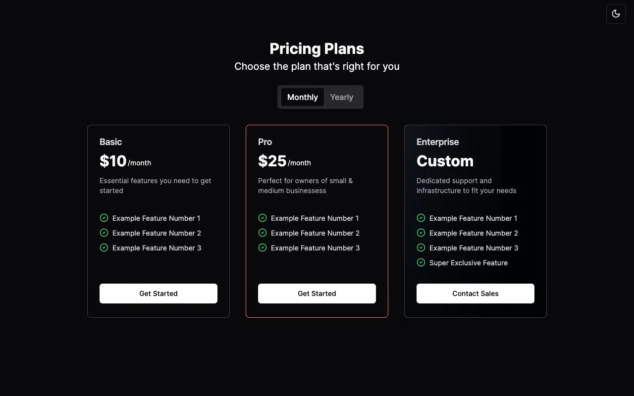 pricing-page-shadcn - Screenshot preview