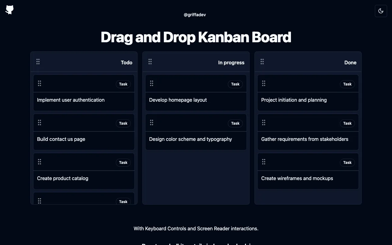 react-dnd-kit + shadcn/ui - Screenshot preview