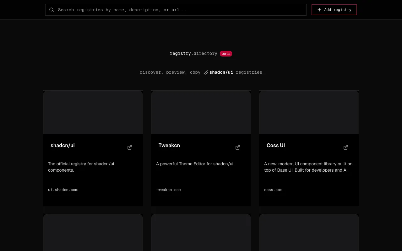 registry.directory - Screenshot preview