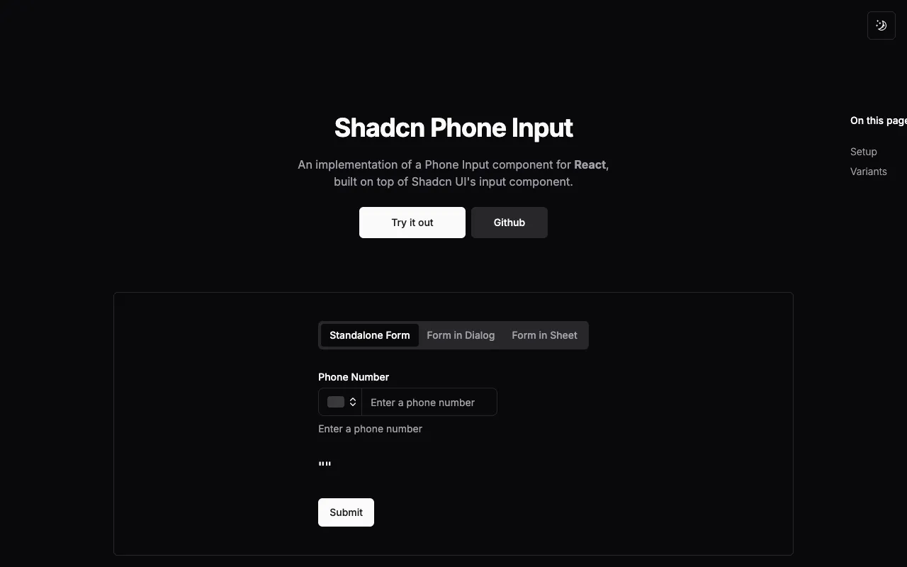 shadcn-phone-input - Screenshot preview