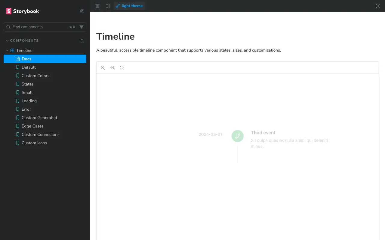 shadcn-timeline - Screenshot preview