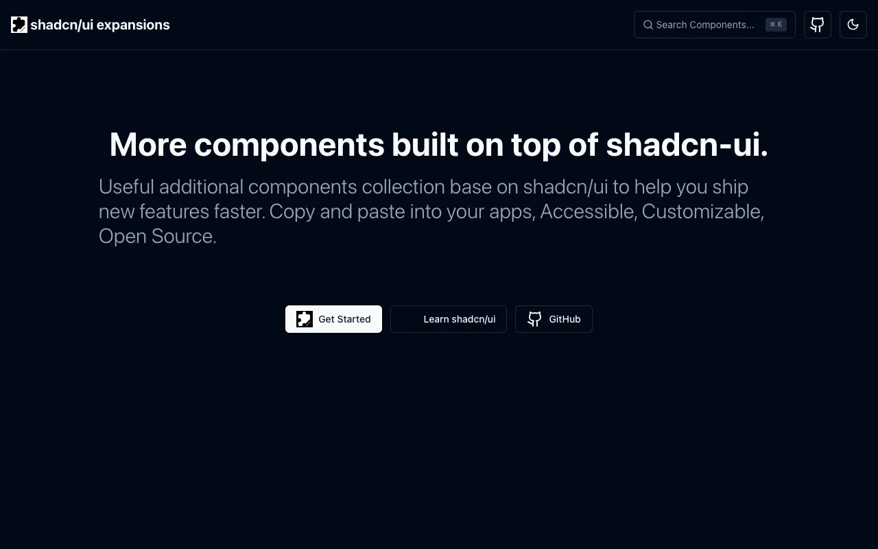 shadcn-ui-expansions - Screenshot preview