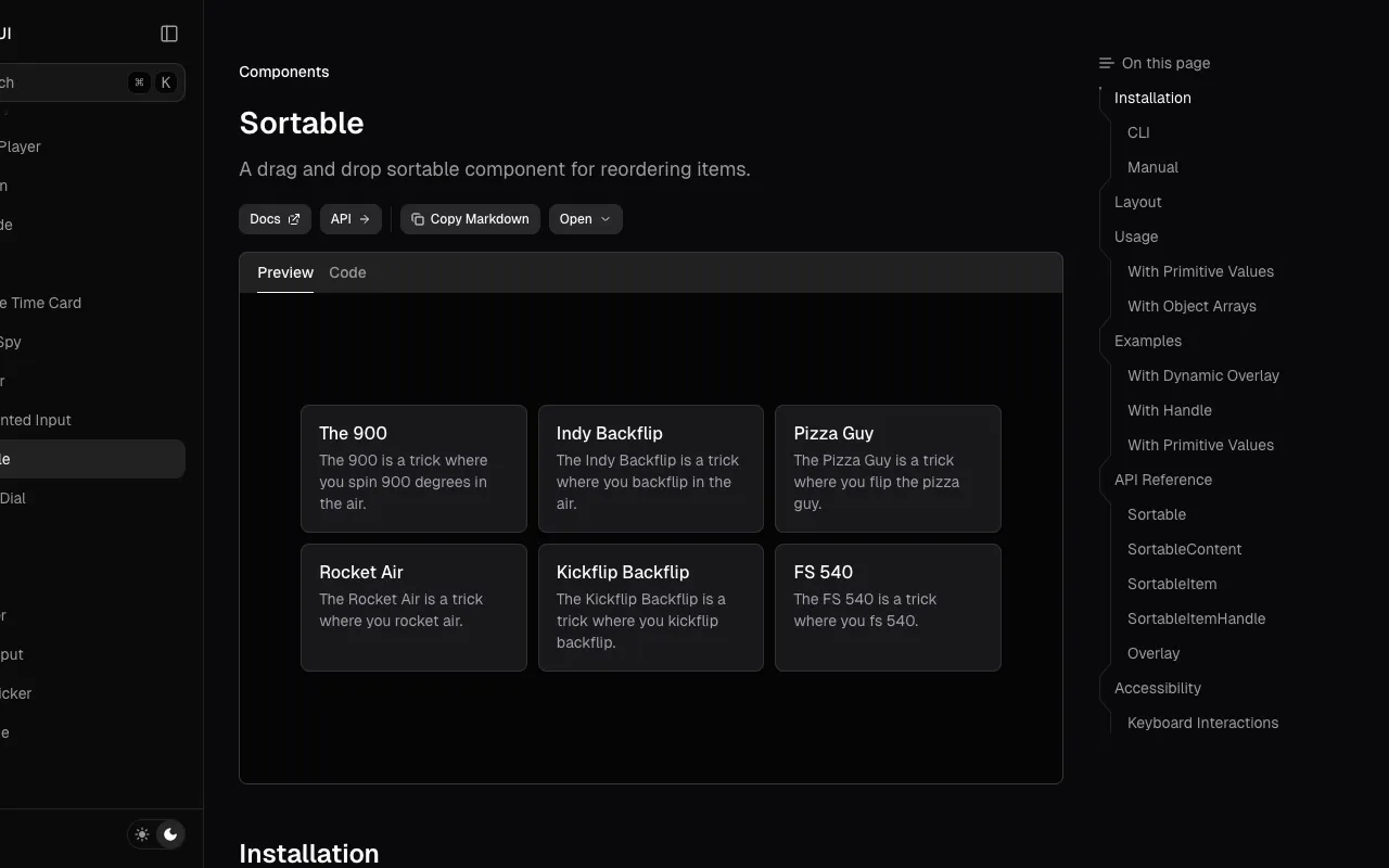 sortable - Screenshot preview
