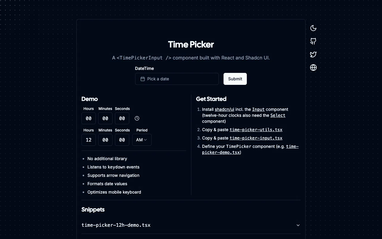 time-picker - Screenshot preview