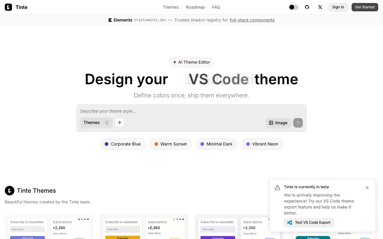 tinte - Screenshot preview