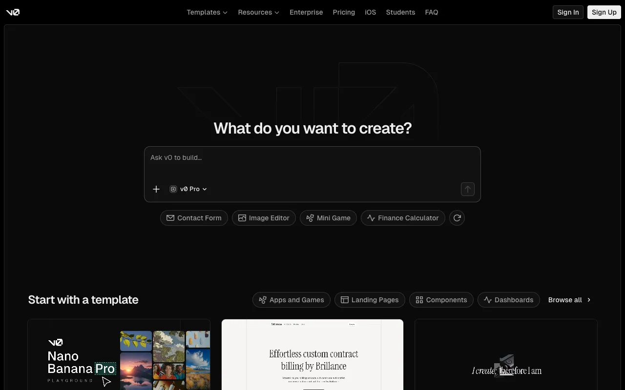 v0 - Screenshot preview