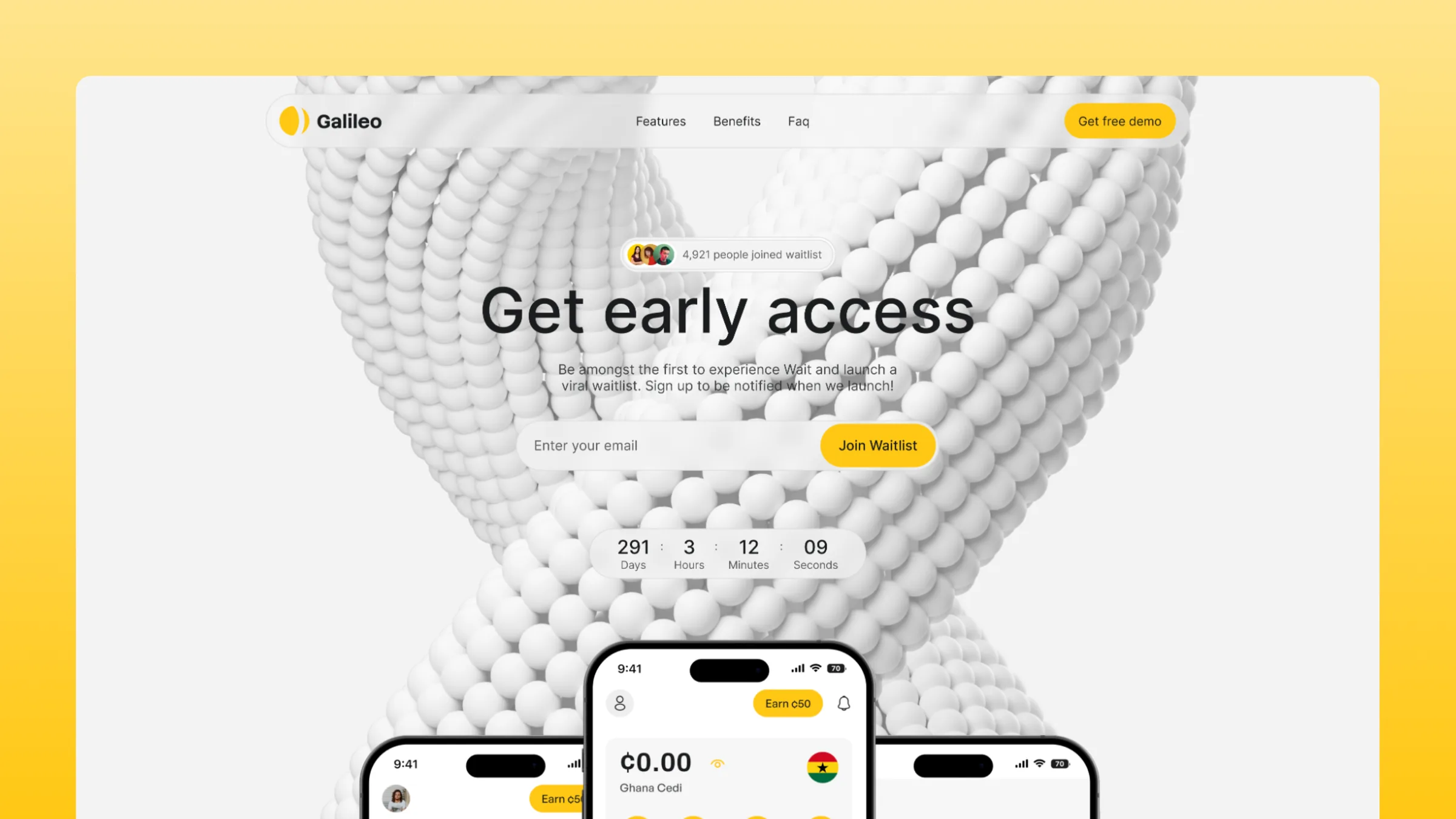 Galileo — Mobile App Waitlist preview 3