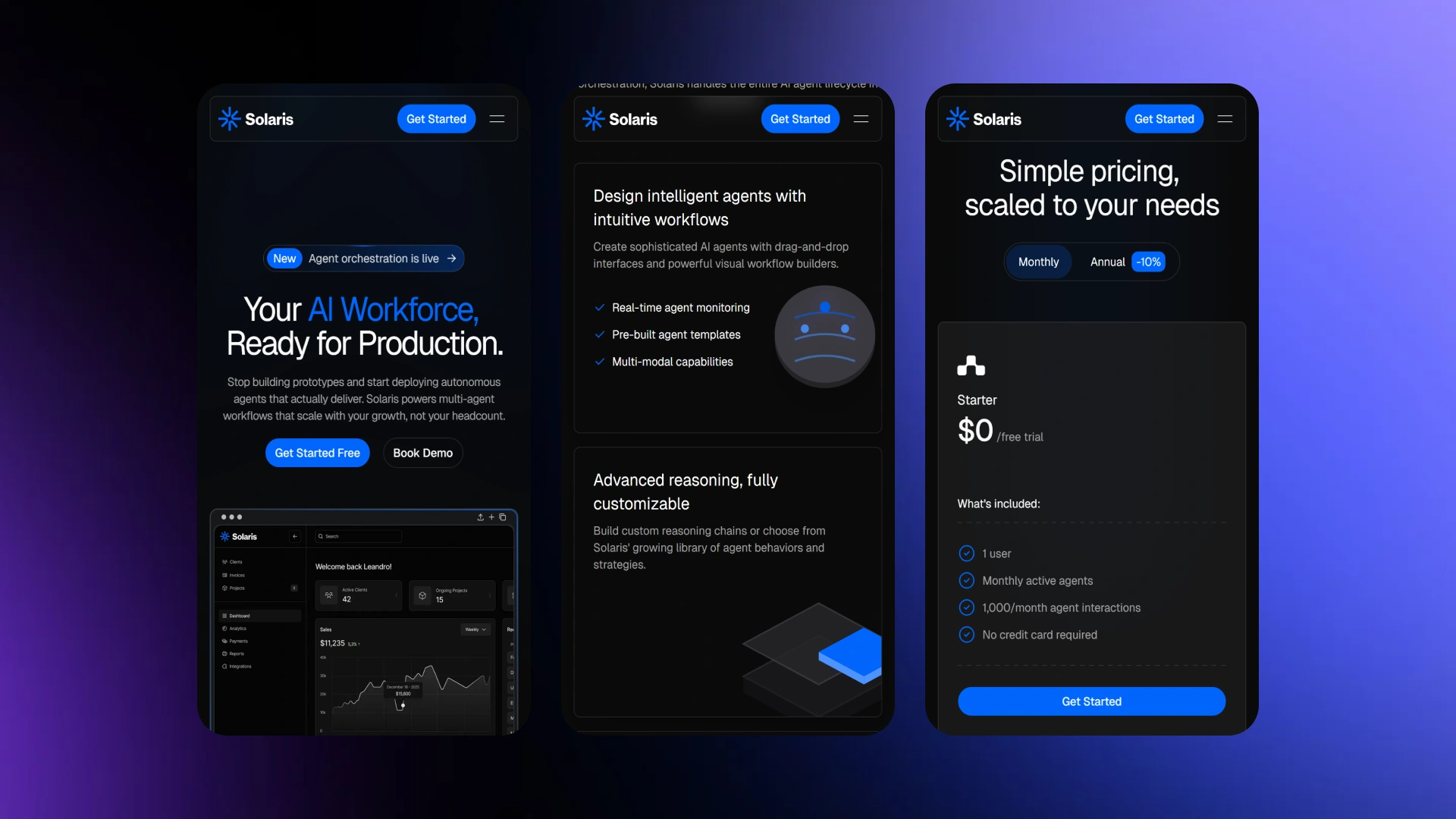 Solaris — AI Agent Startup preview 4